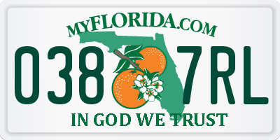 FL license plate 0387RL