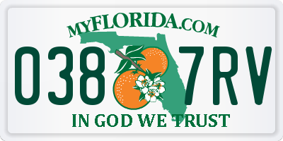 FL license plate 0387RV