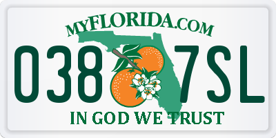 FL license plate 0387SL