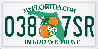 FL license plate 0387SR