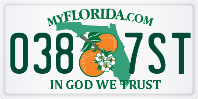 FL license plate 0387ST
