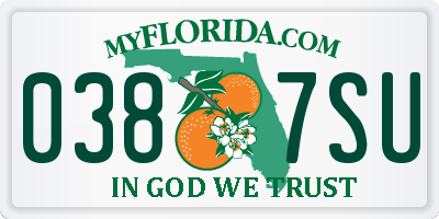 FL license plate 0387SU
