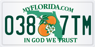 FL license plate 0387TM