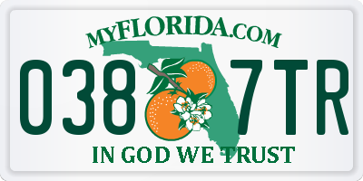 FL license plate 0387TR