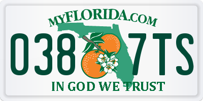FL license plate 0387TS