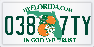 FL license plate 0387TY