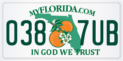 FL license plate 0387UB
