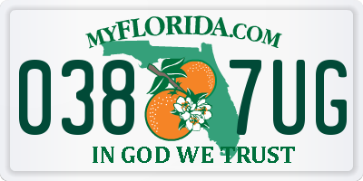 FL license plate 0387UG