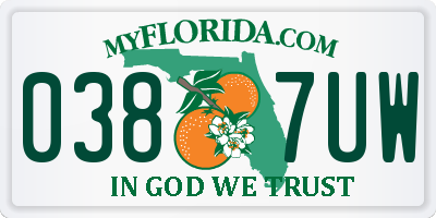 FL license plate 0387UW