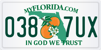 FL license plate 0387UX