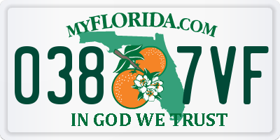 FL license plate 0387VF