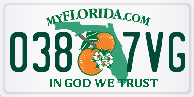 FL license plate 0387VG