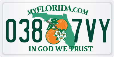FL license plate 0387VY