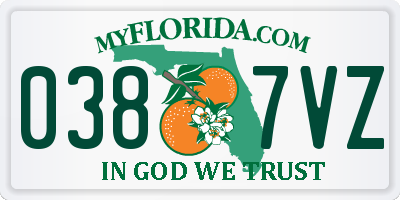FL license plate 0387VZ