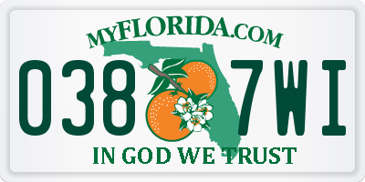 FL license plate 0387WI