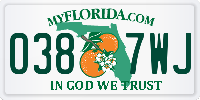FL license plate 0387WJ