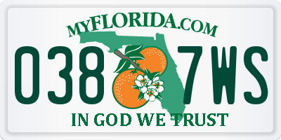 FL license plate 0387WS