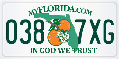 FL license plate 0387XG
