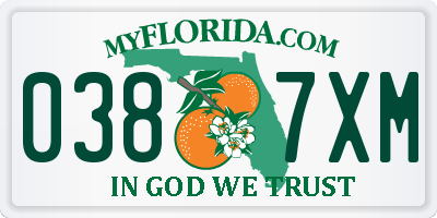 FL license plate 0387XM