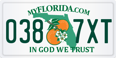 FL license plate 0387XT