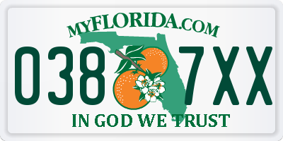 FL license plate 0387XX