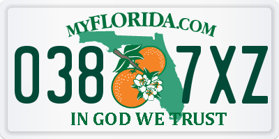 FL license plate 0387XZ