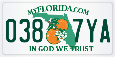 FL license plate 0387YA