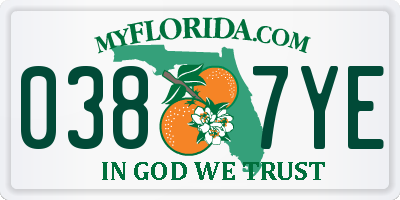 FL license plate 0387YE