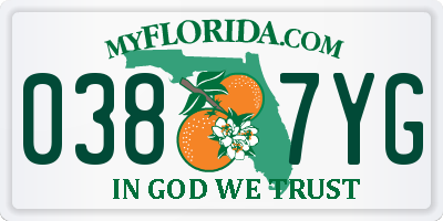 FL license plate 0387YG