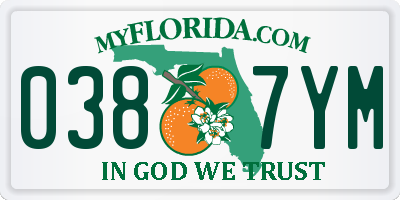 FL license plate 0387YM