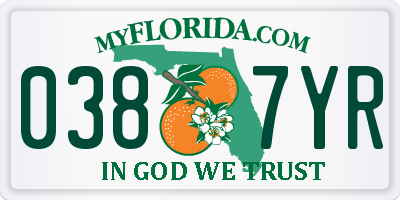 FL license plate 0387YR