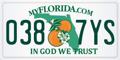 FL license plate 0387YS