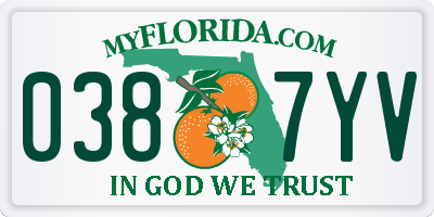 FL license plate 0387YV