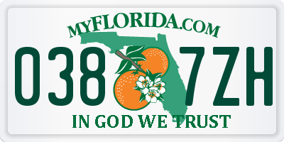 FL license plate 0387ZH