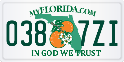 FL license plate 0387ZI