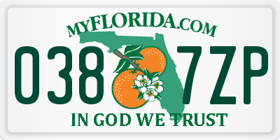 FL license plate 0387ZP