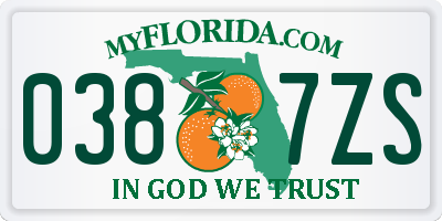 FL license plate 0387ZS