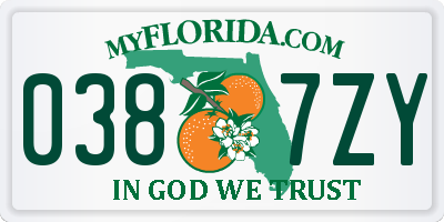 FL license plate 0387ZY