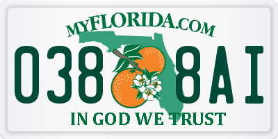 FL license plate 0388AI