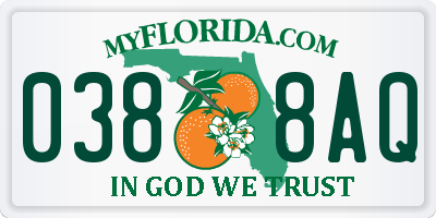 FL license plate 0388AQ