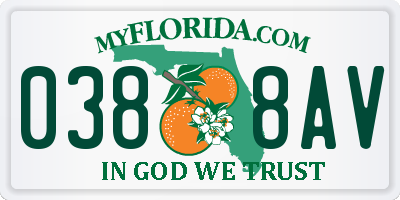 FL license plate 0388AV