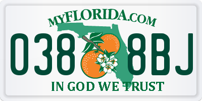 FL license plate 0388BJ