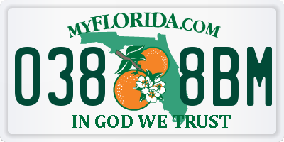 FL license plate 0388BM