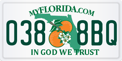 FL license plate 0388BQ
