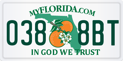 FL license plate 0388BT