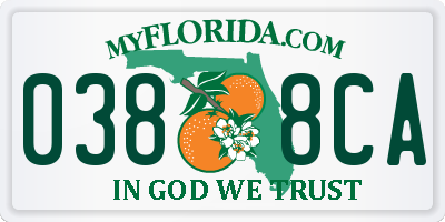 FL license plate 0388CA