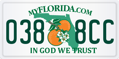 FL license plate 0388CC