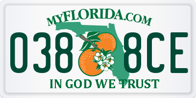 FL license plate 0388CE