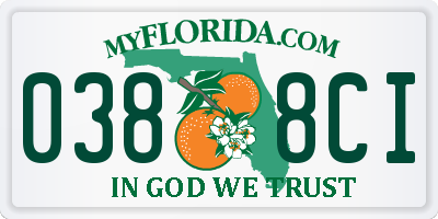 FL license plate 0388CI