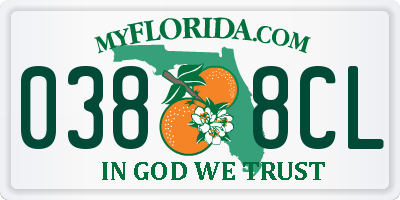 FL license plate 0388CL